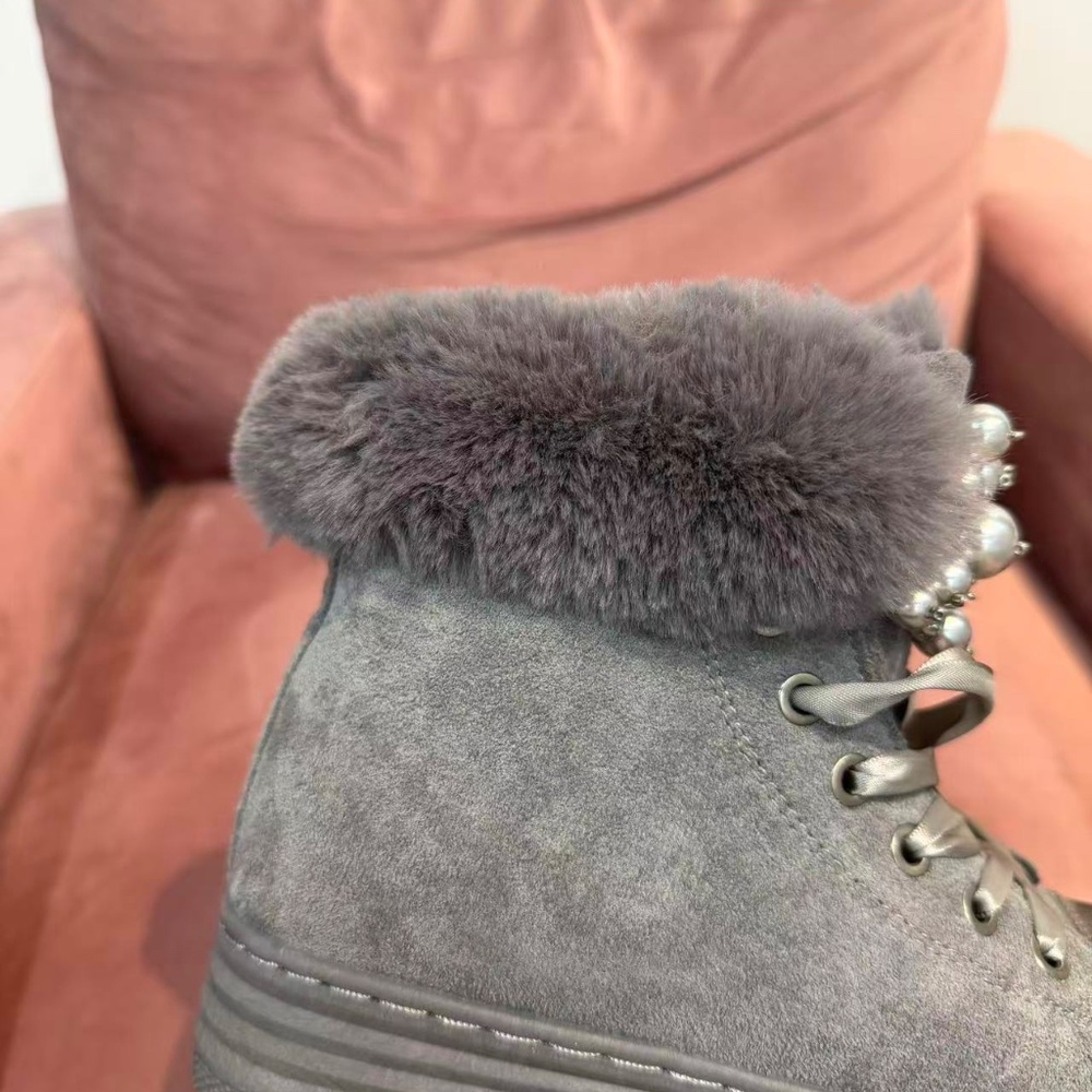 ANKLE FUR BOOTS WITH PEARLS - Picture 7 of 8